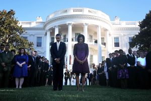 President Obama And First Lady Observe Moment Of Silence In Remembrance Of 9/11 Attacks