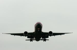 Low Angle View Of Airplane Against Clear Sky