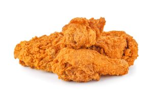 Fried chicken isolated on white