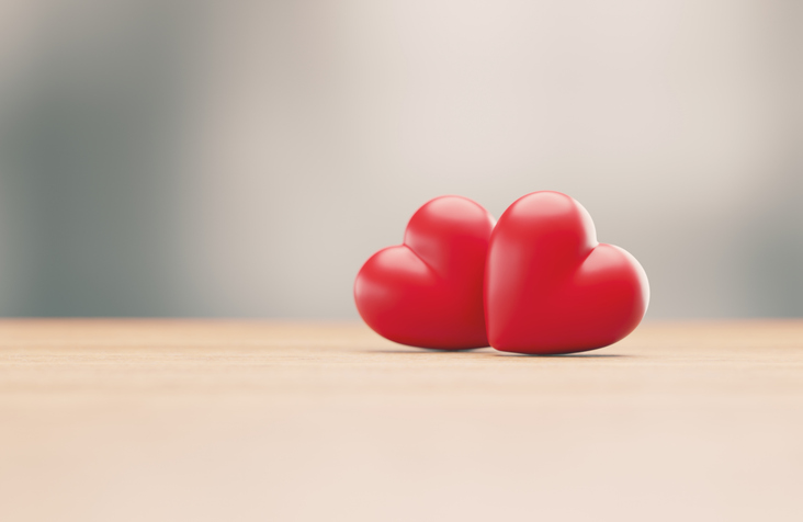 Red Hearts Before Defocused Background - Love Concept
