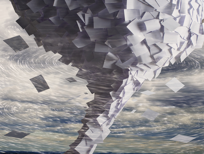Paper in a torando storm