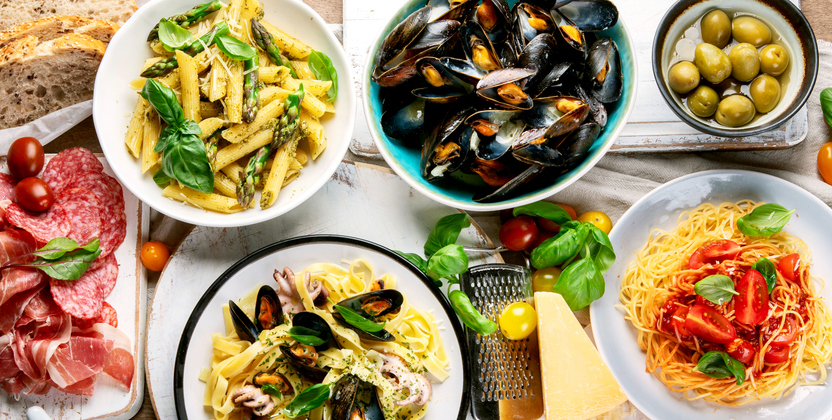 Traditional italian food concept.