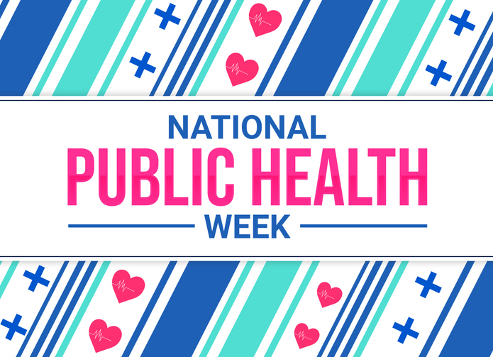 National Public Health Week Wallpaper design with typography and symbols. The first week of April is national public health week