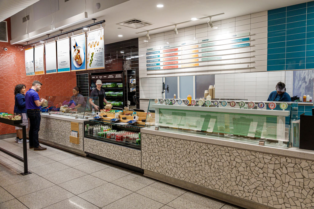 Charlotte, North Carolina, Chopt Creative Salad Co. with customers ordering food