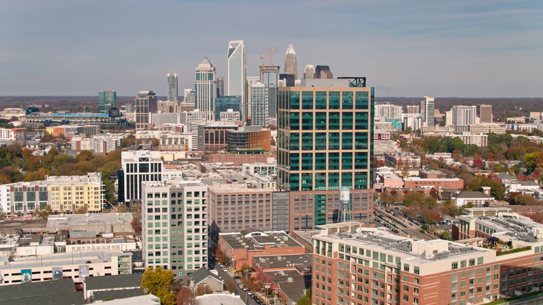 Drone Shot of New Developments in South End, Charlotte