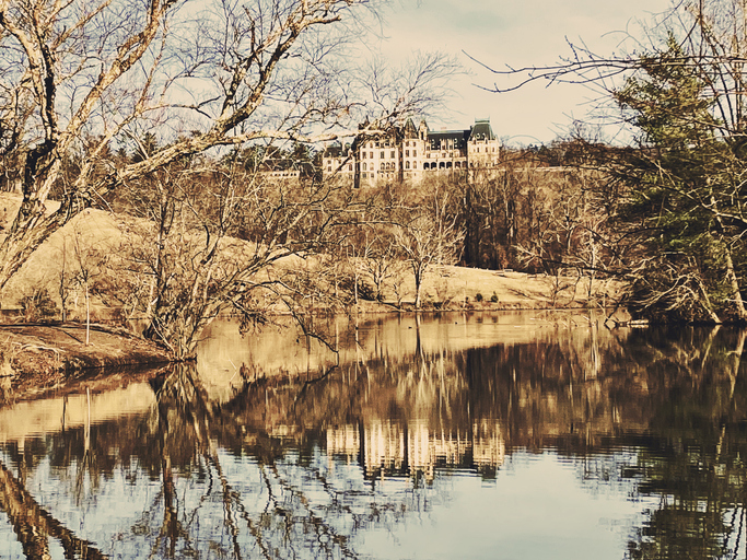 Biltmore mansion and reflection in pond