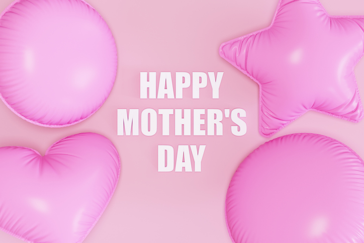 Happy Mother’s Day Text with Balloons