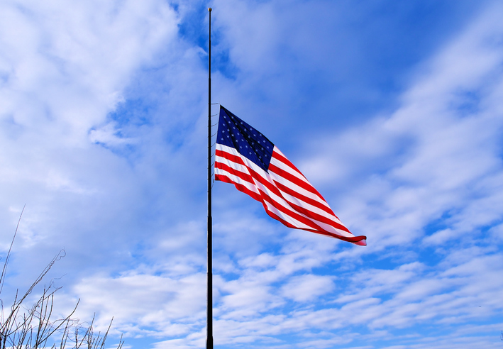 United State Flag at Half Staff