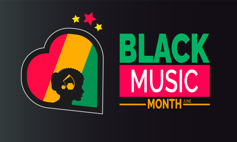 June is Black Music Month. Celebration Concept, Music Poster, Banners, Cards, Social Media Post or Black Music Background Design Inspiration Vector Illustration