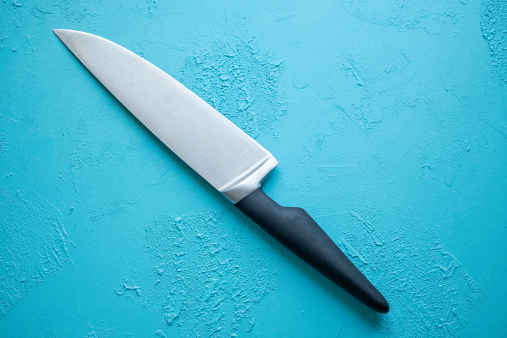 large chef knife under sunlight
